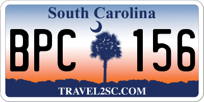 SC license plate BPC156