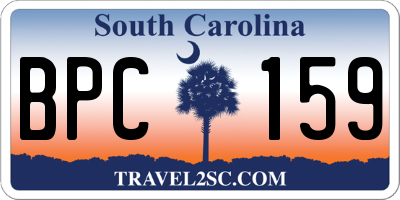 SC license plate BPC159