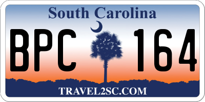 SC license plate BPC164