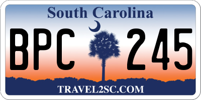 SC license plate BPC245