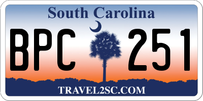 SC license plate BPC251