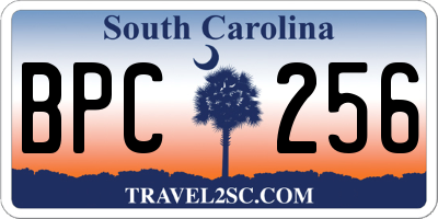 SC license plate BPC256