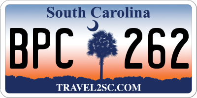 SC license plate BPC262