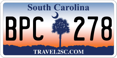 SC license plate BPC278