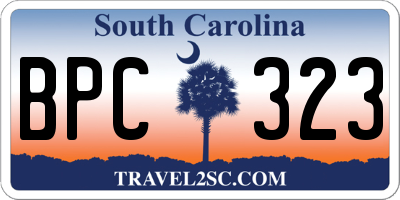 SC license plate BPC323