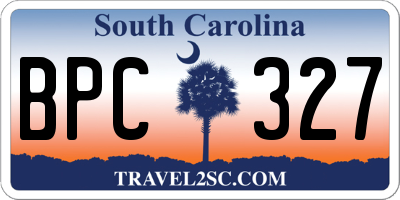 SC license plate BPC327