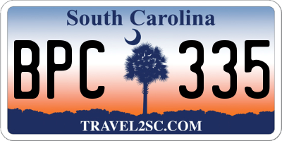 SC license plate BPC335