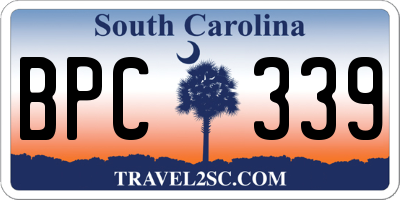 SC license plate BPC339