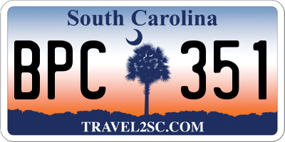 SC license plate BPC351