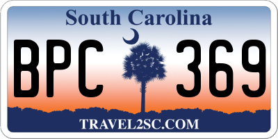 SC license plate BPC369