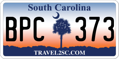 SC license plate BPC373