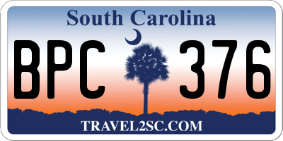 SC license plate BPC376