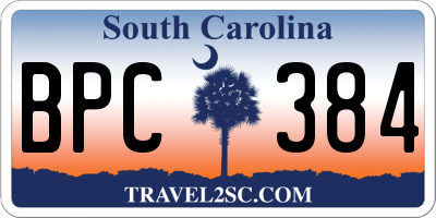 SC license plate BPC384