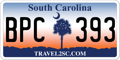 SC license plate BPC393