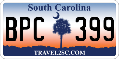 SC license plate BPC399