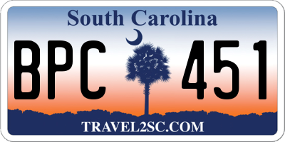 SC license plate BPC451
