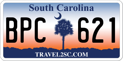 SC license plate BPC621