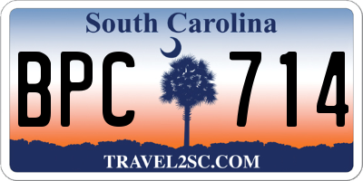 SC license plate BPC714