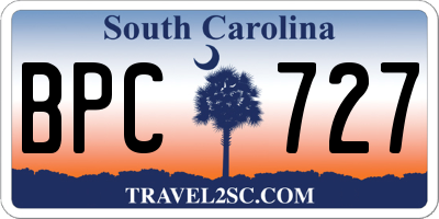 SC license plate BPC727