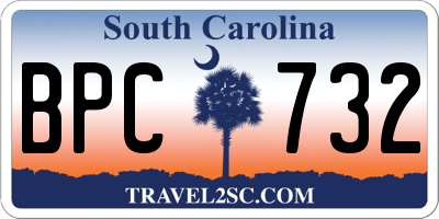 SC license plate BPC732