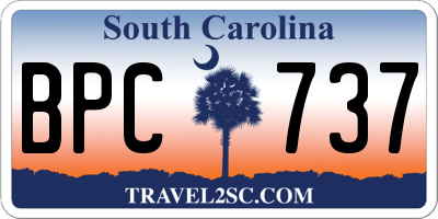 SC license plate BPC737