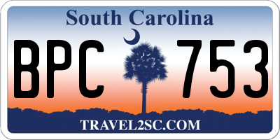 SC license plate BPC753