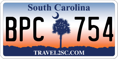 SC license plate BPC754