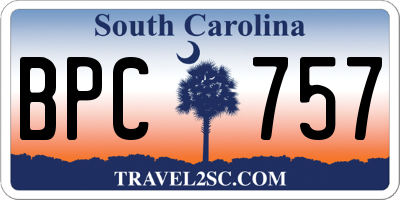 SC license plate BPC757