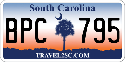 SC license plate BPC795