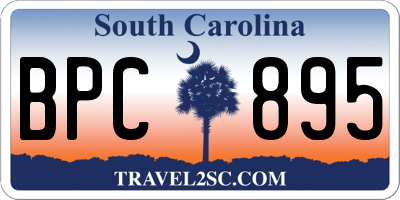 SC license plate BPC895