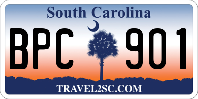 SC license plate BPC901