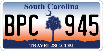 SC license plate BPC945