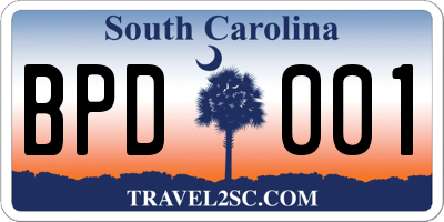 SC license plate BPD001