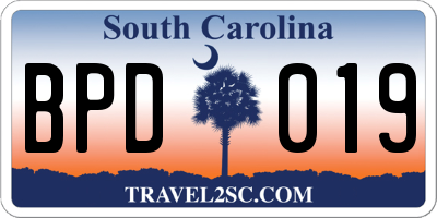 SC license plate BPD019