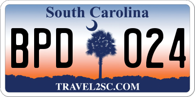 SC license plate BPD024