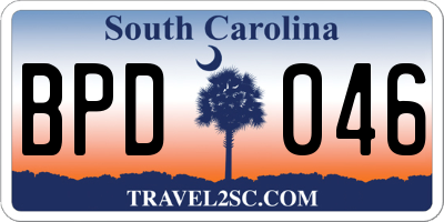 SC license plate BPD046