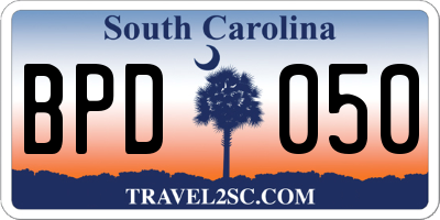 SC license plate BPD050