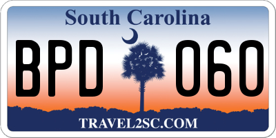 SC license plate BPD060