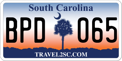 SC license plate BPD065