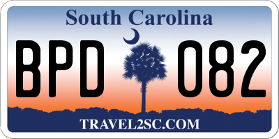 SC license plate BPD082