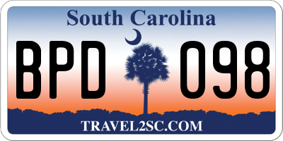 SC license plate BPD098