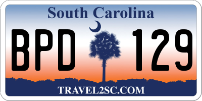 SC license plate BPD129