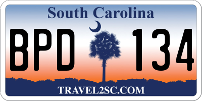 SC license plate BPD134