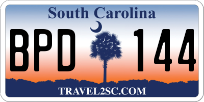 SC license plate BPD144