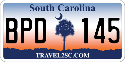 SC license plate BPD145