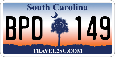 SC license plate BPD149