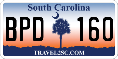 SC license plate BPD160