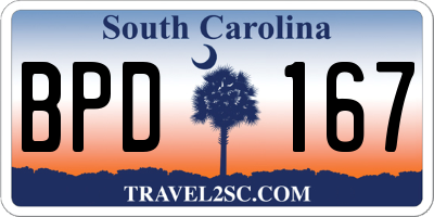 SC license plate BPD167