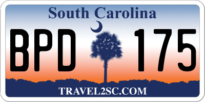 SC license plate BPD175
