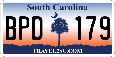 SC license plate BPD179